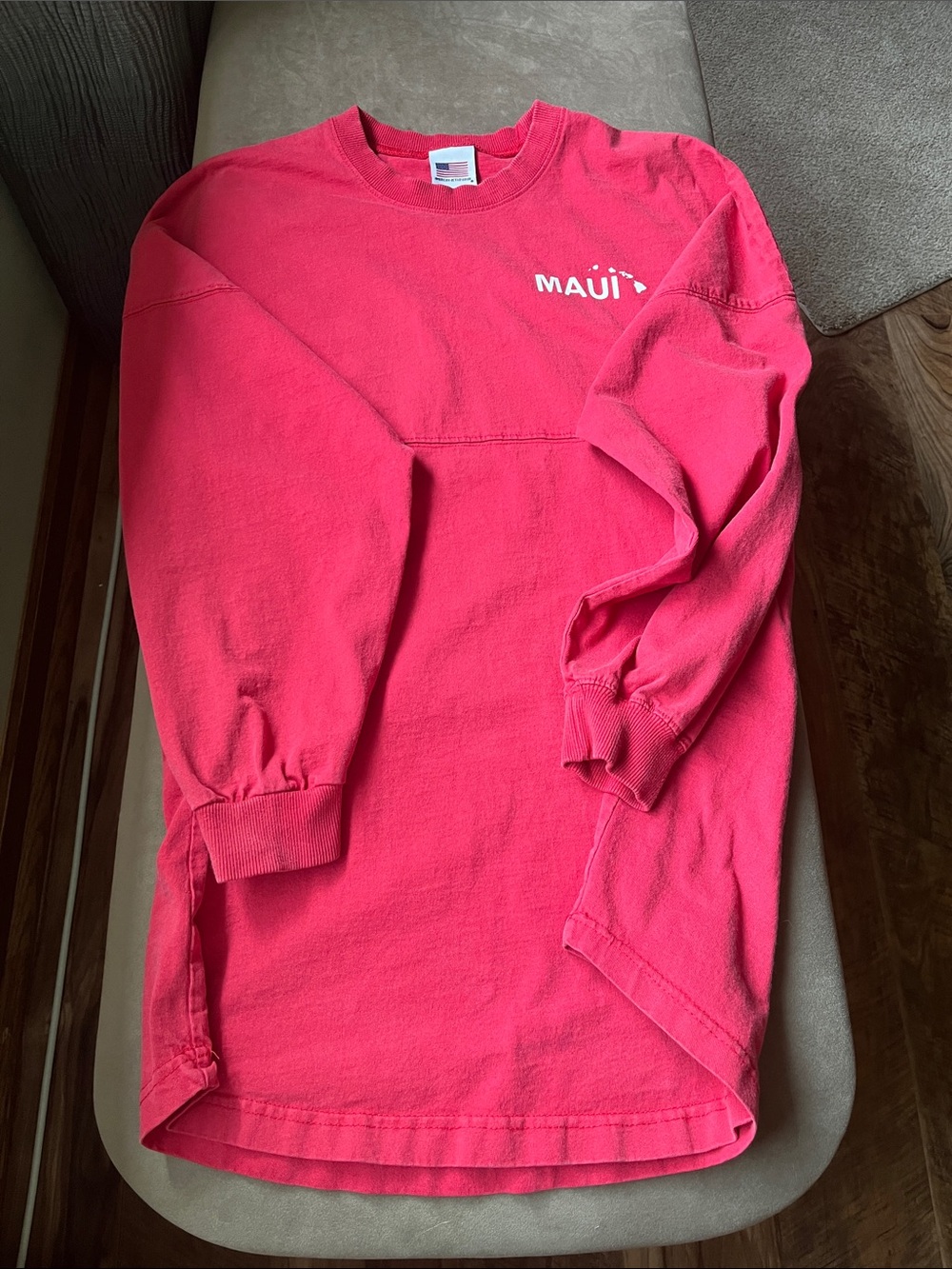 Maui Crewneck Long Sleeve Tee - Bright Pink